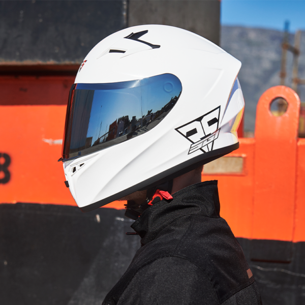 SGI TYRO White Motorcycle Helmet - Image 4